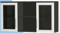 Антресоль большая с двумя стеклодверями ДЛЯ ГОСТИНОЙ АБС-2 Венге/Дуб выбеленный в Тевризе - tevriz.katalogmebeli.com | фото
