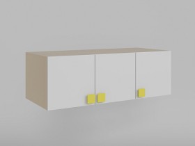 Антресоль на шкаф 3-х створчатый Клаксон без машинок (Белый/корпус Клен) в Тевризе - tevriz.katalogmebeli.com | фото