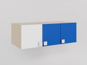 Антресоль на шкаф 3-х створчатый Скай люкс (Синий/Белый/корпус Клен) в Тевризе - tevriz.katalogmebeli.com | фото