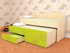 Кровать детская Нимфа двухместная 2.0 Венге/Дуб молочный в Тевризе - tevriz.katalogmebeli.com | фото 2