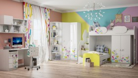 Детская комната Флер (Белый/корпус Выбеленное дерево) в Тевризе - tevriz.katalogmebeli.com | фото 3