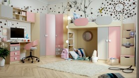 Детская комната Грэйси (Розовый/Серый/корпус Клен) в Тевризе - tevriz.katalogmebeli.com | фото 1