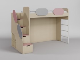 Детская комната Грэйси (Розовый/Серый/корпус Клен) в Тевризе - tevriz.katalogmebeli.com | фото 10