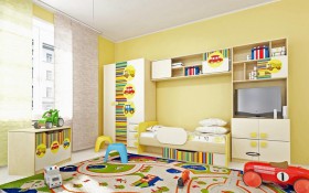 Детская комната Клаксон (Бежевый/корпус Клен) в Тевризе - tevriz.katalogmebeli.com | фото 2