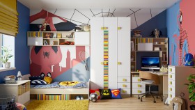 Детская комната Клаксон без машинок (Белый/корпус Клен) в Тевризе - tevriz.katalogmebeli.com | фото