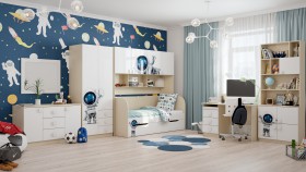Детская комната Санни (Белый/корпус Клен) в Тевризе - tevriz.katalogmebeli.com | фото 3
