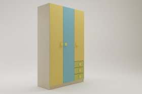 Детская комната Смайли (Желтый/Голубой/Зеленый/корпус Клен) в Тевризе - tevriz.katalogmebeli.com | фото 5