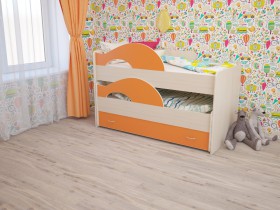 Кровать детская Радуга 1600 Млечный дуб/Венге в Тевризе - tevriz.katalogmebeli.com | фото 3