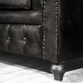 Диван кожаный Лофт Честер (Черный) в Тевризе - tevriz.katalogmebeli.com | фото 6