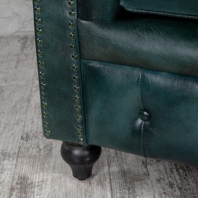 Диван кожаный Лофт Честер (темно-зеленый) в Тевризе - tevriz.katalogmebeli.com | фото 2