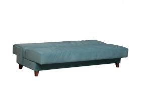Диван-кровать "Бэлла" (велюр нео слейт/подушки микровелюр тропики) в Тевризе - tevriz.katalogmebeli.com | фото 5