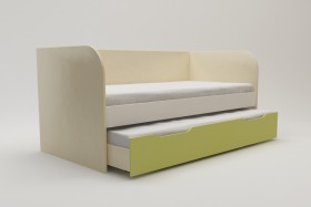Диван-кровать Эппл (Зеленый/Белый/корпус Клен) в Тевризе - tevriz.katalogmebeli.com | фото