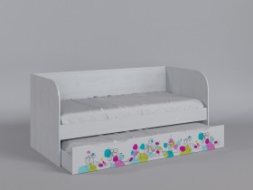 Диван-кровать Флёр (Белый/корпус Выбеленное дерево) в Тевризе - tevriz.katalogmebeli.com | фото 1