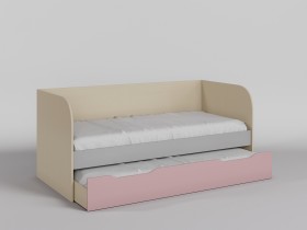 Диван-кровать Грэйси (Розовый/Серый/корпус Клен) в Тевризе - tevriz.katalogmebeli.com | фото 1
