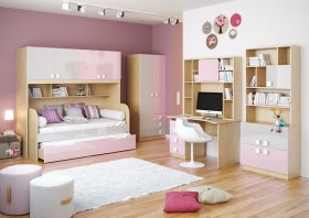 Диван-кровать Грэйси (Розовый/Серый/корпус Клен) в Тевризе - tevriz.katalogmebeli.com | фото 3