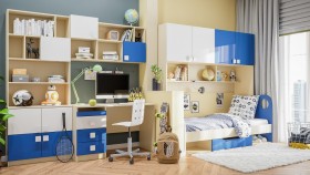 Диван-кровать Скай люкс (Синий/Белый/корпус Клен) в Тевризе - tevriz.katalogmebeli.com | фото 4