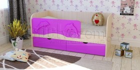 Друзья Кровать детская 2 ящика 1.6 Фиолетовый глянец в Тевризе - tevriz.katalogmebeli.com | фото
