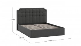 Двуспальная кровать без ПМ «Анабель» Велюр/Графит 1600 в Тевризе - tevriz.katalogmebeli.com | фото 3
