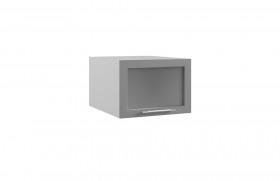 Гарда ГПГС 500 шкаф верхний горизонтальный глубокий со стеклом (Белый Эмалит/корпус Серый) в Тевризе - tevriz.katalogmebeli.com | фото