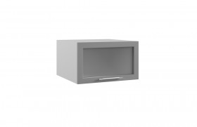 Гарда ГПГС 600 шкаф верхний горизонтальный глубокий со стеклом (Белый Эмалит/корпус Серый) в Тевризе - tevriz.katalogmebeli.com | фото