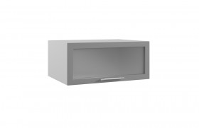 Гарда ГПГС 800 шкаф верхний горизонтальный глубокий со стеклом (Белый Эмалит/корпус Серый) в Тевризе - tevriz.katalogmebeli.com | фото