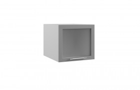 Гарда ГВПГС 500 шкаф верхний горизонтальный глубокий со стеклом высокий (Белый Эмалит/корпус Серый) в Тевризе - tevriz.katalogmebeli.com | фото