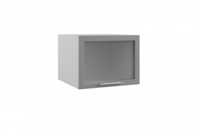 Гарда ГВПГС 600 шкаф верхний горизонтальный глубокий со стеклом высокий (Белый Эмалит/корпус Серый) в Тевризе - tevriz.katalogmebeli.com | фото