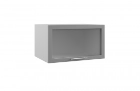Гарда ГВПГС 800 шкаф верхний горизонтальный глубокий со стеклом высокий (Белый Эмалит/корпус Серый) в Тевризе - tevriz.katalogmebeli.com | фото