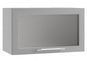 Гарда ПГС 600 шкаф верхний горизонтальный со стеклом (Белый Эмалит/корпус Серый) в Тевризе - tevriz.katalogmebeli.com | фото