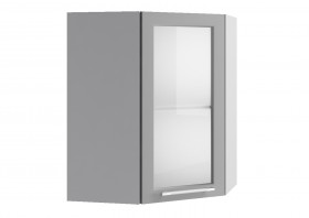 Гарда ПУС 550 шкаф верхний угловой со стеклом Джинс в Тевризе - tevriz.katalogmebeli.com | фото