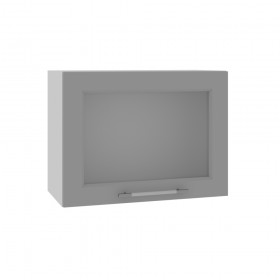 Гарда ВПГС 600 шкаф верхний горизонтальный со стеклом высокий (Белый Эмалит/корпус Серый) в Тевризе - tevriz.katalogmebeli.com | фото