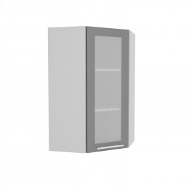 Гарда ВПУС 550 шкаф верхний угловой со стеклом высокий (Белый Эмалит/корпус Серый) в Тевризе - tevriz.katalogmebeli.com | фото
