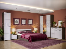 Спальня Нэнси (Венге/Белый глянец) в Тевризе - tevriz.katalogmebeli.com | фото