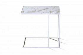 Журнальный столик Stone 01 (Круглый) Металл/Керамика 250 Белый в Тевризе - tevriz.katalogmebeli.com | фото 2