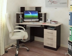 Компьютерный стол Каспер (венге/лоредо) в Тевризе - tevriz.katalogmebeli.com | фото