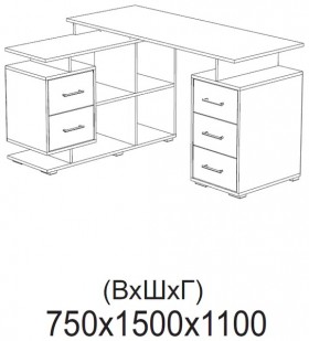 Компьютерный стол угловой СКМУ-3 дуб сонома/белый в Тевризе - tevriz.katalogmebeli.com | фото 2