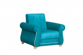 Кресло для отдыха "Порто" (велюр киви бирюза / микровельвет крем) в Тевризе - tevriz.katalogmebeli.com | фото