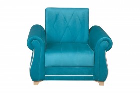 Кресло для отдыха "Порто" (велюр киви бирюза / микровельвет крем) в Тевризе - tevriz.katalogmebeli.com | фото 3