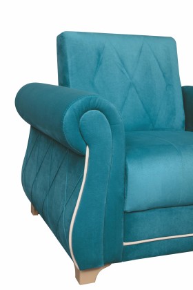 Кресло для отдыха "Порто" (велюр киви бирюза / микровельвет крем) в Тевризе - tevriz.katalogmebeli.com | фото 5