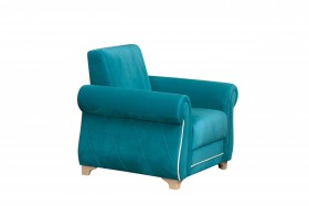 Кресло для отдыха "Порто" (велюр киви бирюза / микровельвет крем) в Тевризе - tevriz.katalogmebeli.com | фото 7