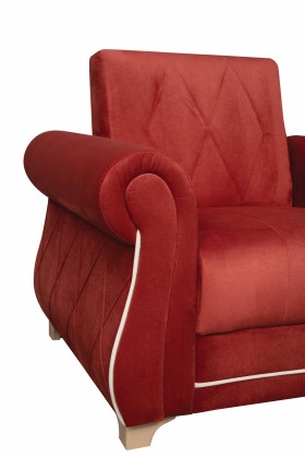 Кресло для отдыха "Порто" (микровелюр Гавайи бордо / микровельвет крем)/осн. в Тевризе - tevriz.katalogmebeli.com | фото 6