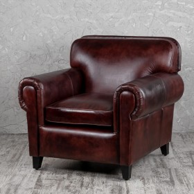 Кресло кожаное Элегант (Бордовый) в Тевризе - tevriz.katalogmebeli.com | фото 1