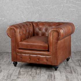 Кресло кожаное Лофт Честер (кожа) в Тевризе - tevriz.katalogmebeli.com | фото 1