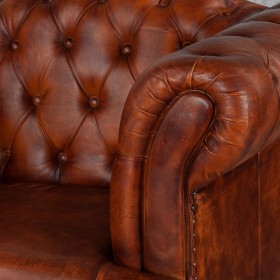 Кресло кожаное Лофт Честер-Нью (Коричневый, Рыжий) в Тевризе - tevriz.katalogmebeli.com | фото 4