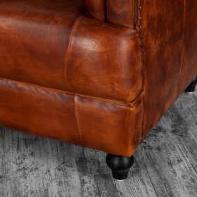 Кресло кожаное Лофт Честер-Нью (Коричневый, Рыжий) в Тевризе - tevriz.katalogmebeli.com | фото 8