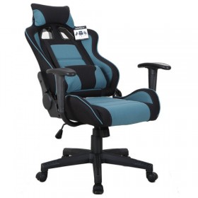 Кресло компьютерное BRABIX GT Racer GM-100 (черный, голубой) в Тевризе - tevriz.katalogmebeli.com | фото 2