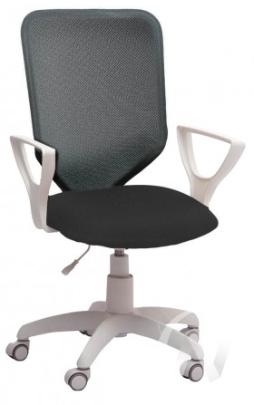 Кресло компьютерное Элегия S (белый/ткань сетка темно-серая) в Тевризе - tevriz.katalogmebeli.com | фото