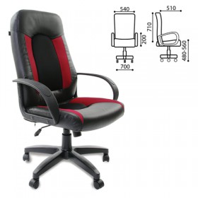 Кресло офисное BRABIX Strike EX-525 (черно-красный) в Тевризе - tevriz.katalogmebeli.com | фото