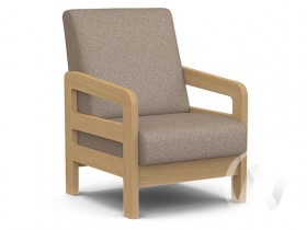 Кресло отдыха Вега-34 (бук лак/UNO CARAMEL) в Тевризе - tevriz.katalogmebeli.com | фото