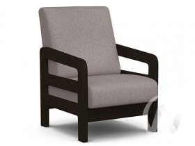 Кресло отдыха Вега-34 (венге лак/UNO ROSY-GREY) в Тевризе - tevriz.katalogmebeli.com | фото 1